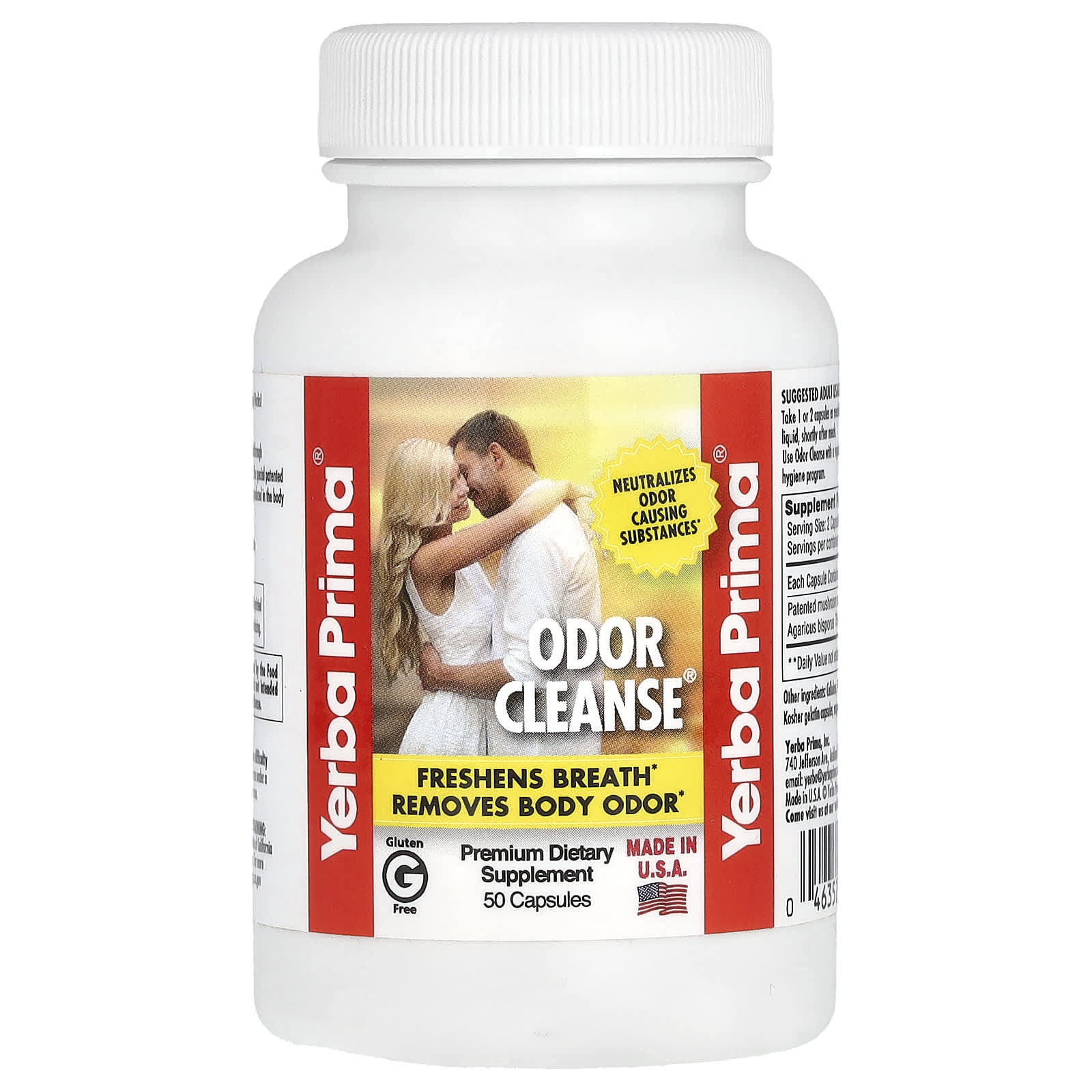 Yerba Prima, Odor Cleanse, 50 Capsules (75 mg per Capsule) - Image 1