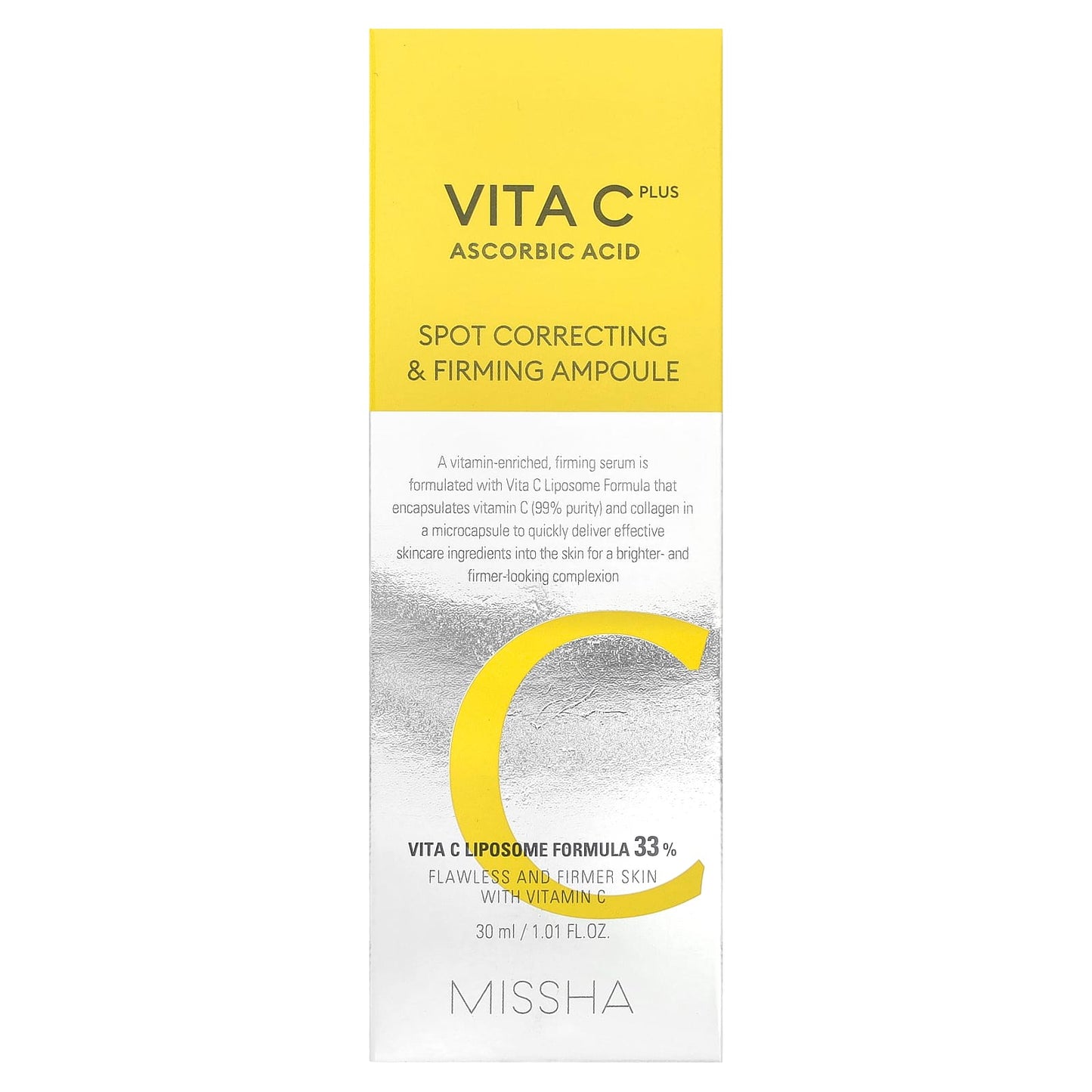 Missha, Vita C Plus Ascorbic Acid, Spot Correcting & Firming Ampoule, 1.01 fl oz (30 ml) - Image 2