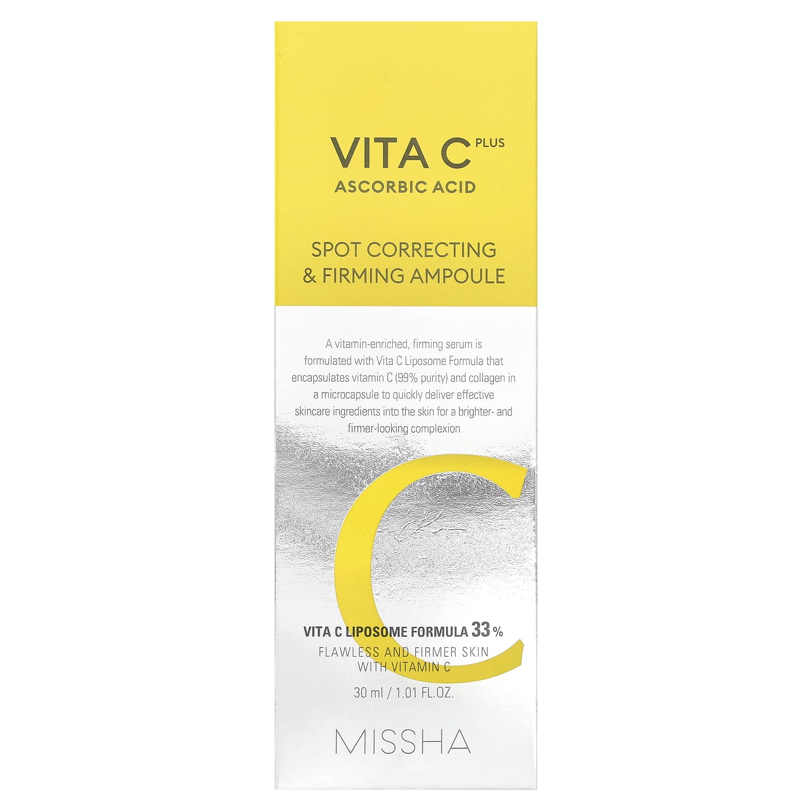 Missha, Vita C Plus Ascorbic Acid, Spot Correcting & Firming Ampoule, 1.01 fl oz (30 ml) - Image 2