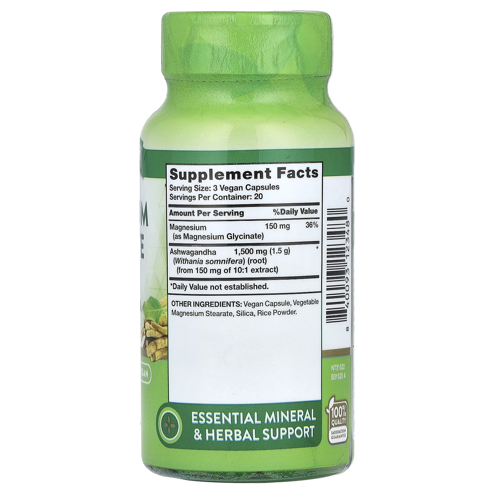 Nature's Truth, Magnesium Glycinate Plus Ashwagandha, 60 Capsules - Image 2