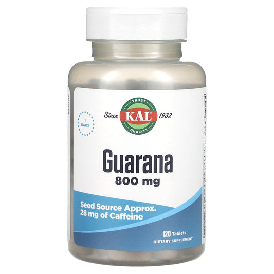 Boost Energy with KAL Guarana 800mg, 120 Tablets - Natural Caffeine Supplement - Image 1