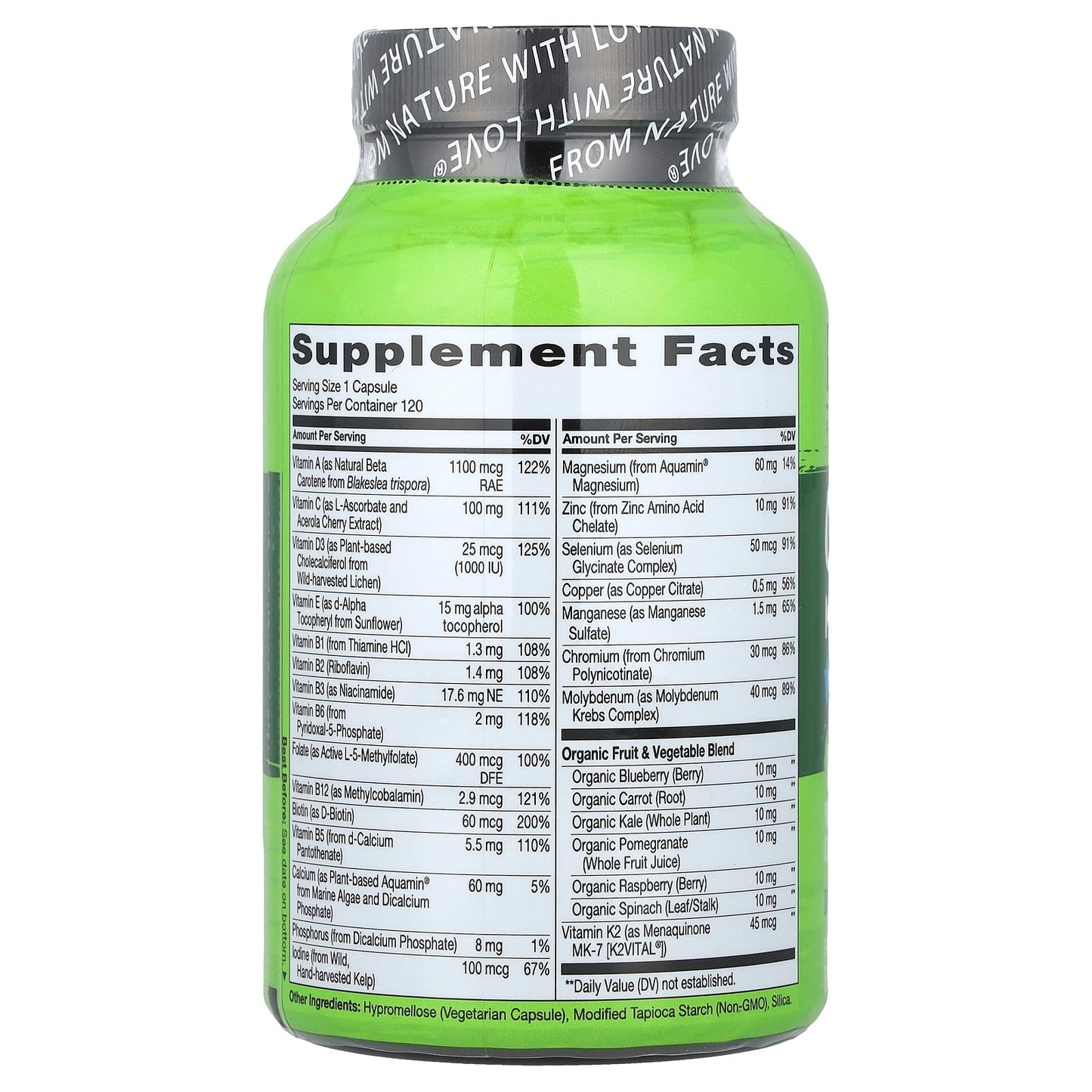 NATURELO, One Daily Multivitamin For Men 50+, 120 Vegetarian Capsules - Image 2