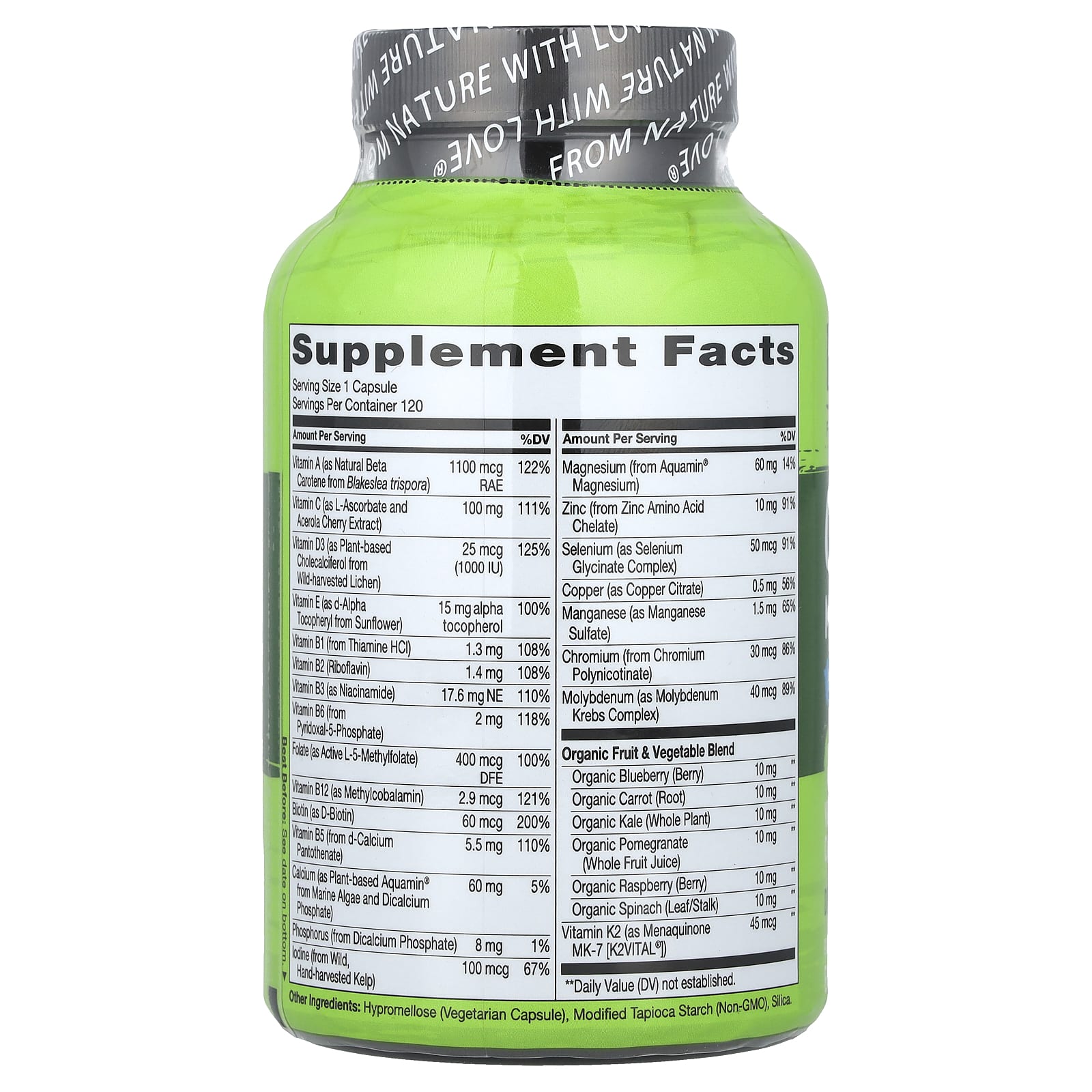 NATURELO, One Daily Multivitamin For Men 50+, 120 Vegetarian Capsules - Image 2