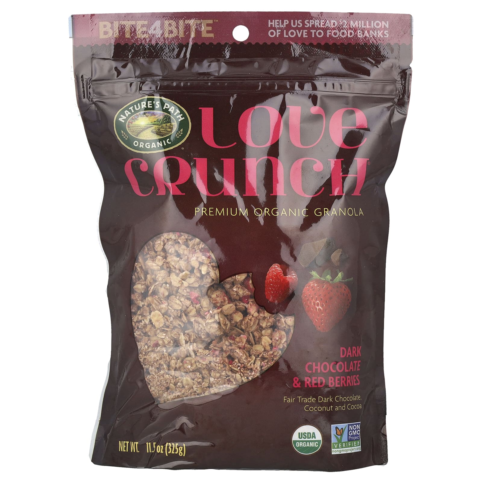 Nature's Path, Love Crunch®, Premium Organic Granola, Dark Chocolate & Red Berries, 11.5 oz (325 g) - Image 1