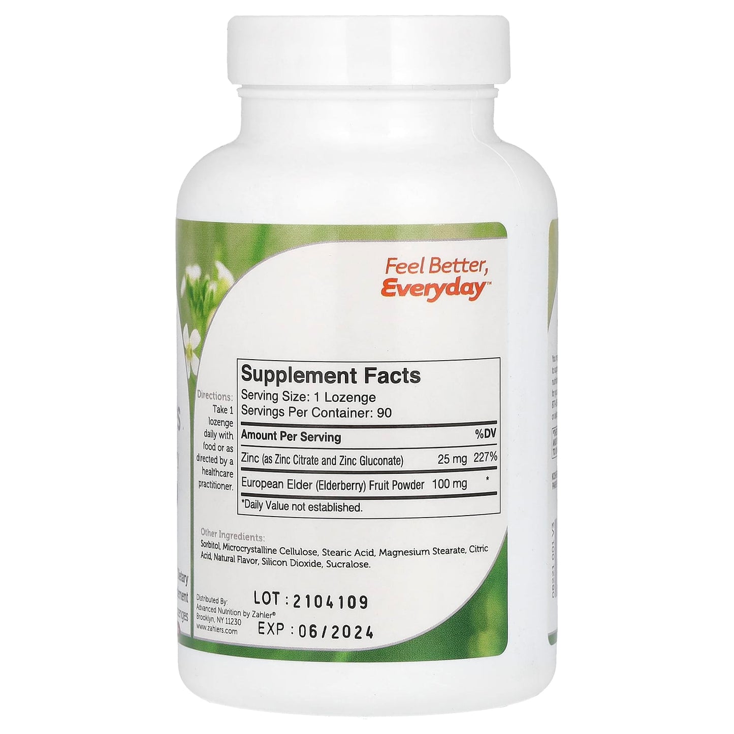 Zahler, Zinc Lozenges, Bioactive Zinc & Elderberry, Elderberry, 90 Lozenges - Image 2