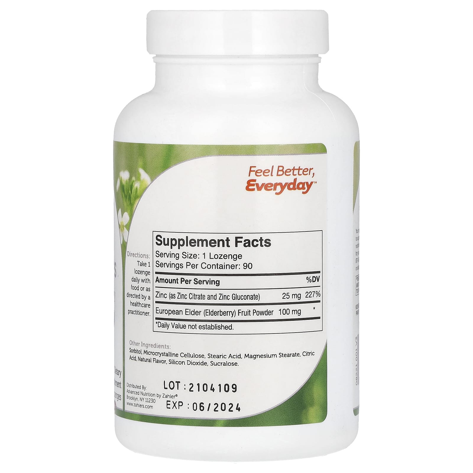 Zahler, Zinc Lozenges, Bioactive Zinc & Elderberry, Elderberry, 90 Lozenges - Image 2