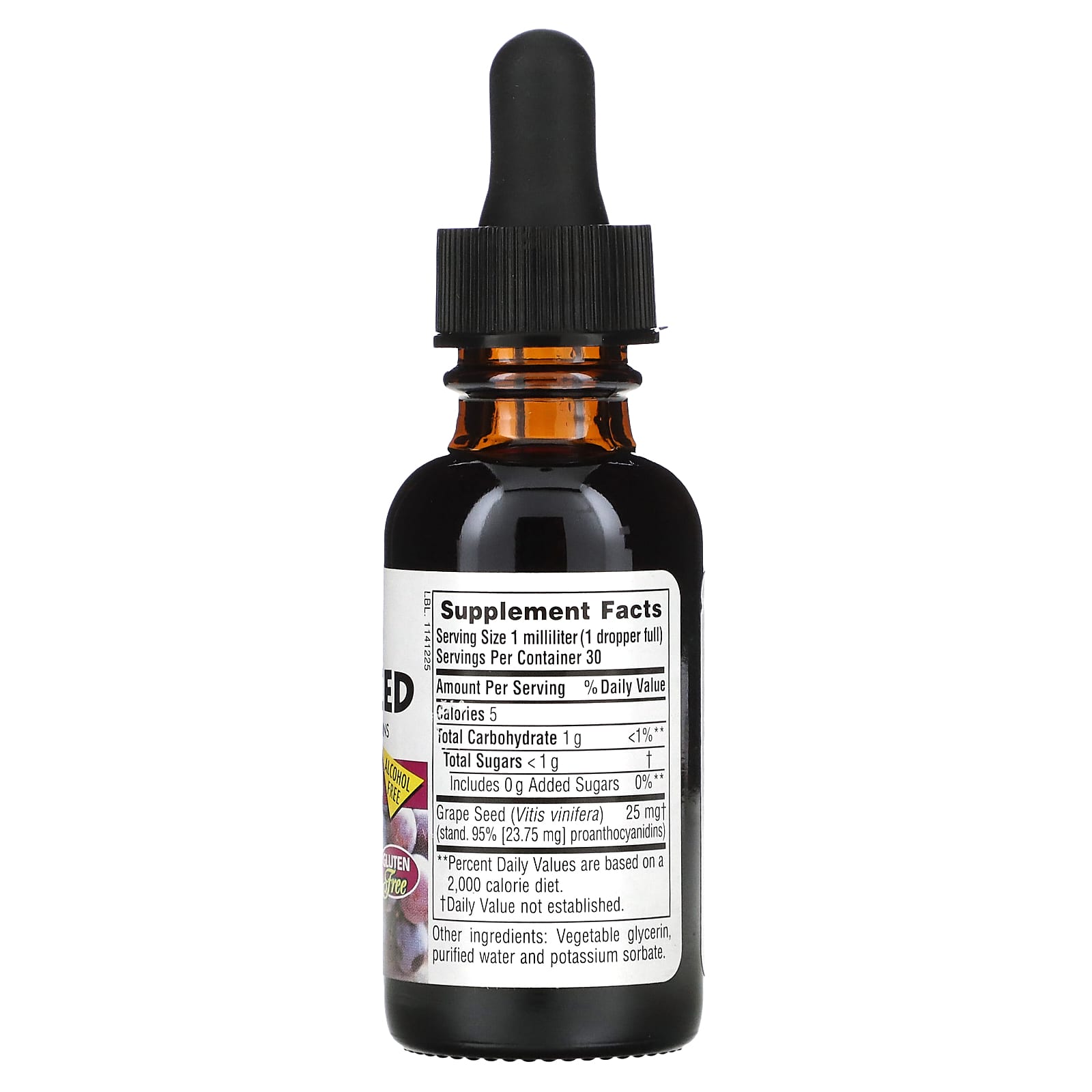NaturesPlus, Herbal Actives, Grape Seed, Alcohol Free, 25 mg, 1 fl oz (30 ml)