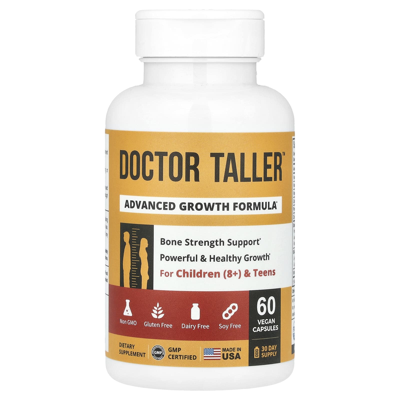 NuBest, Doctor Taller™, Advanced Growth Formula, Children 8+ & Teens, 60 Vegan Capsules - Image 1