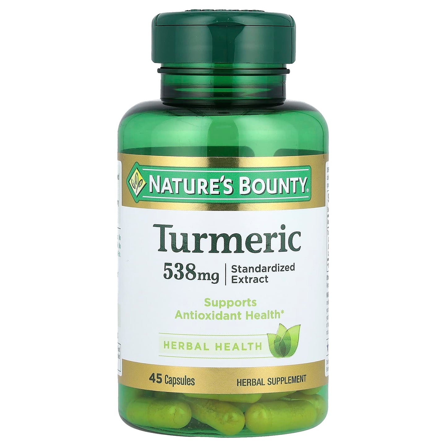 Nature's Bounty, Turmeric, Standardized Extract, 538 mg, 45 Capsules - Image 1