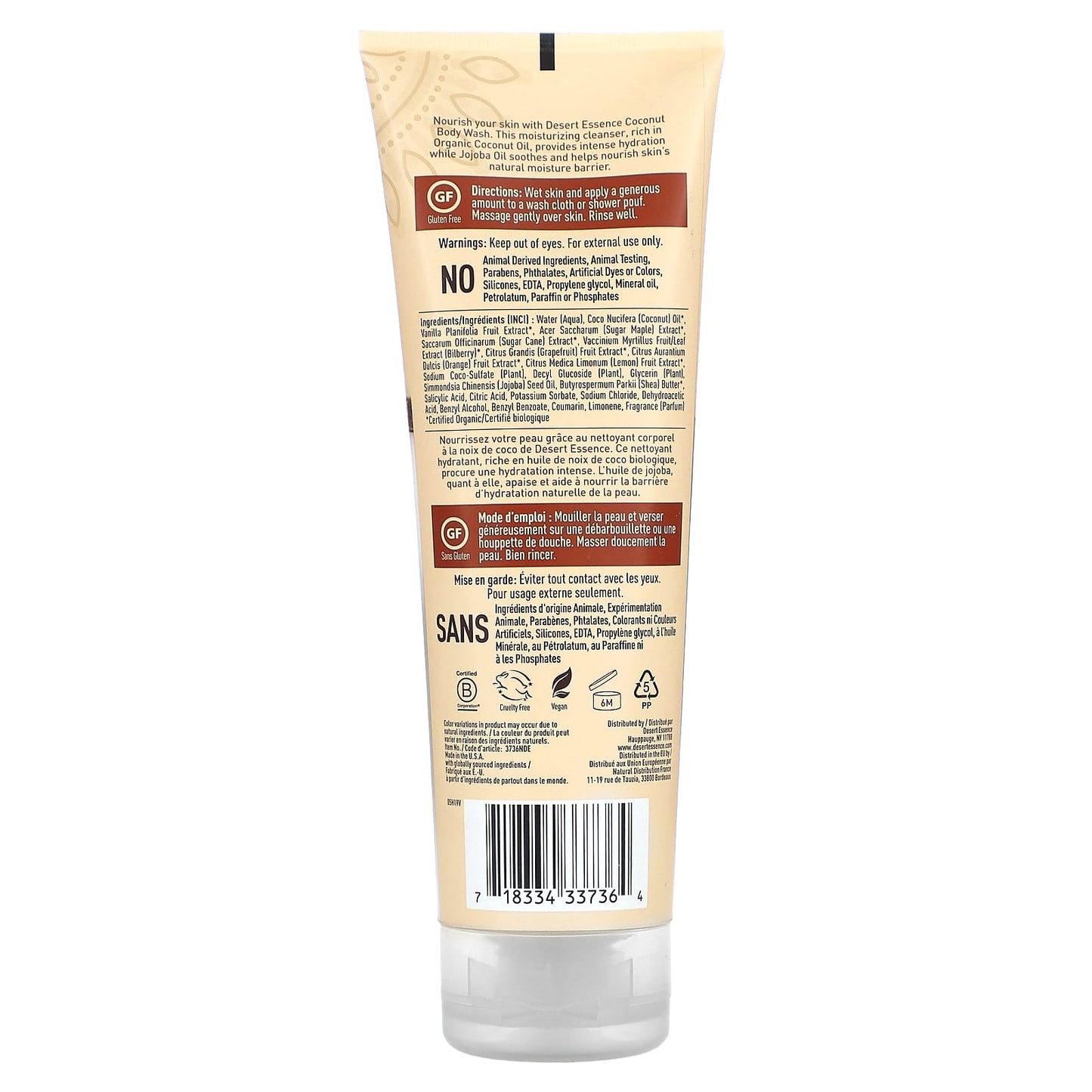 Desert Essence Coconut Body Wash for Hydrated Skin - 8 fl oz - Image 2