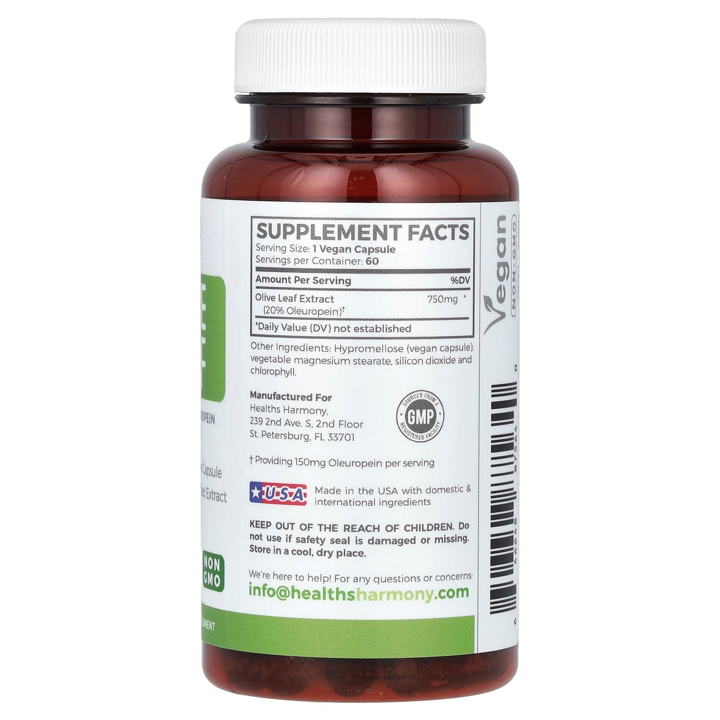 Boost Immunity with Olive Leaf Extract - 750mg, 60 Capsules - Image 2