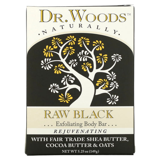 Raw Black Soap with Fair Trade Shea Butter & Oats by Dr. Woods - Image 1