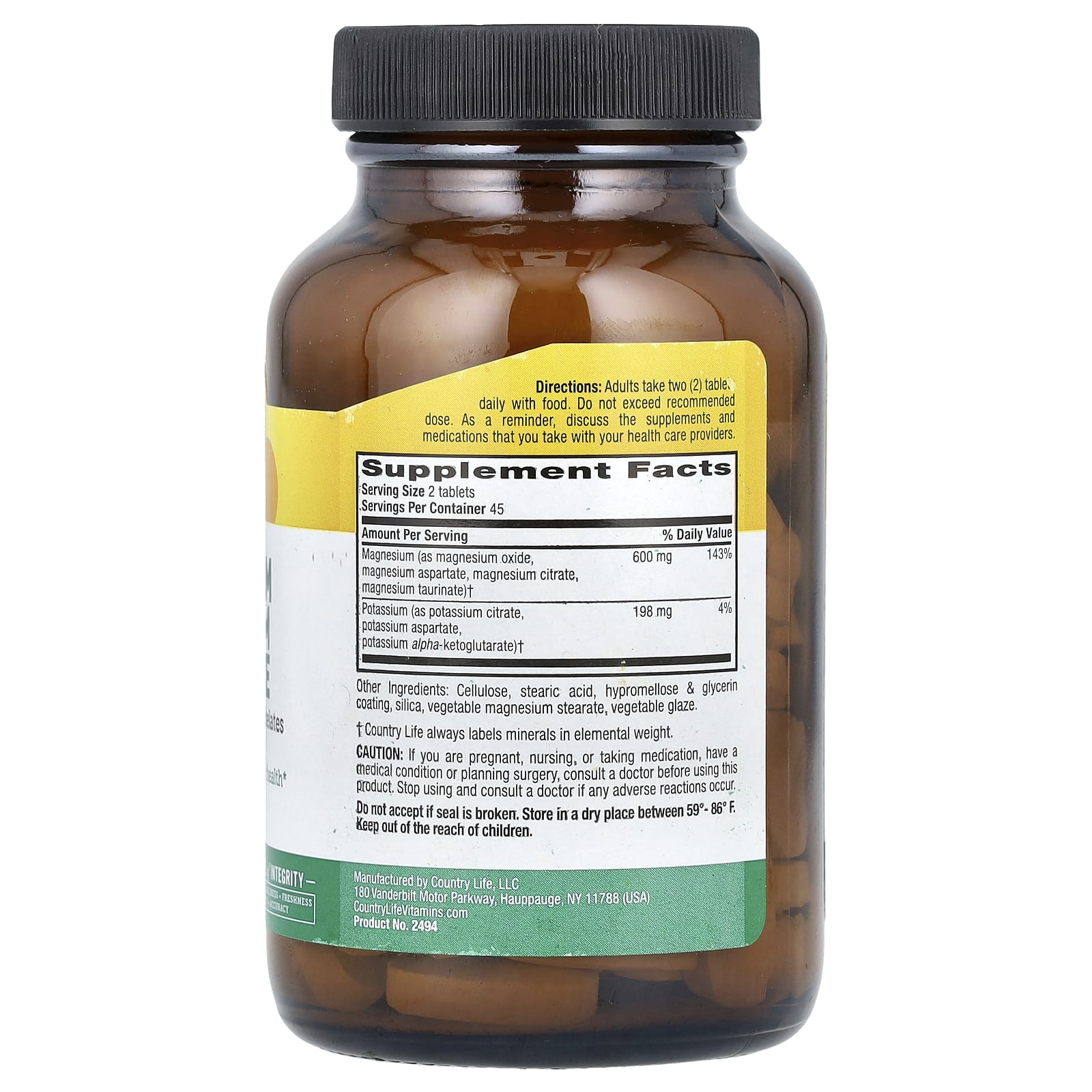 Country Life Magnesium & Potassium Supplements for Heart Health - Image 2