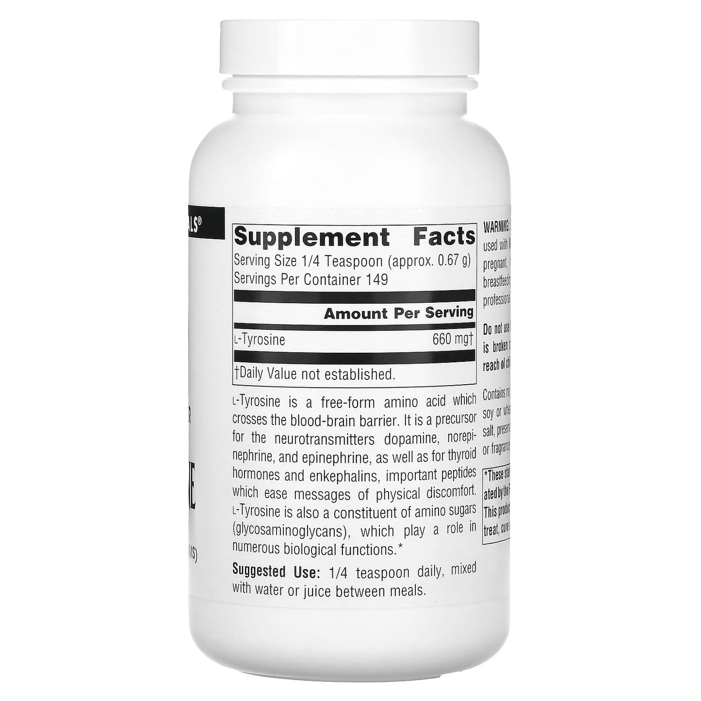 Source Naturals, L-Tyrosine, Free-Form Powder, 3.53 oz (100 g) - Image 2