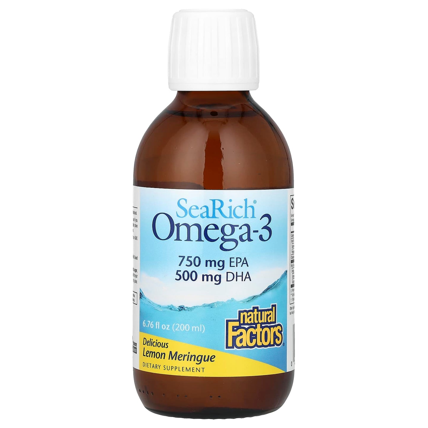 Natural Factors, SeaRich Omega-3, Delicious Lemon Meringue, 6.76 fl oz (200 ml) - Image 1
