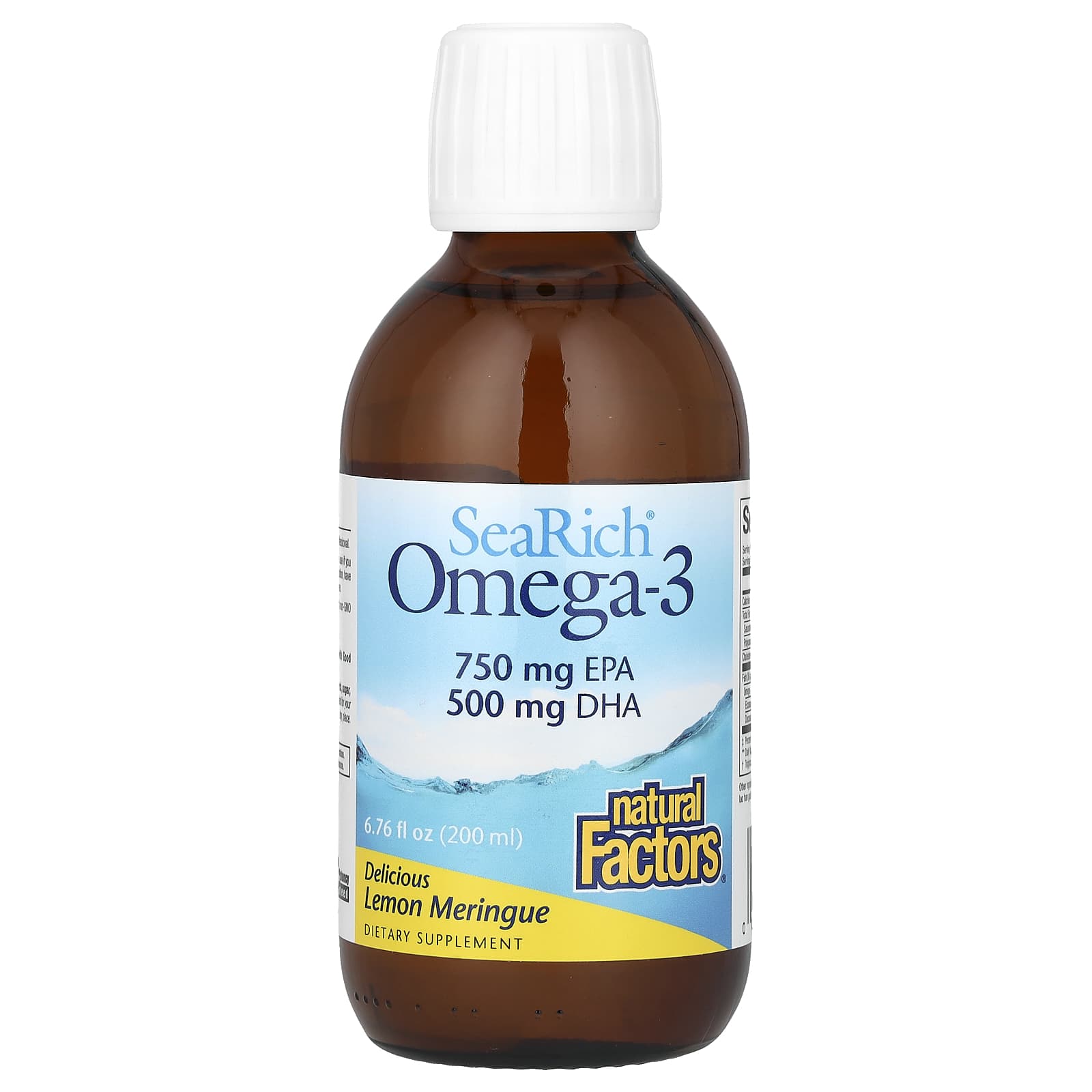 Natural Factors, SeaRich Omega-3, Delicious Lemon Meringue, 6.76 fl oz (200 ml) - Image 1