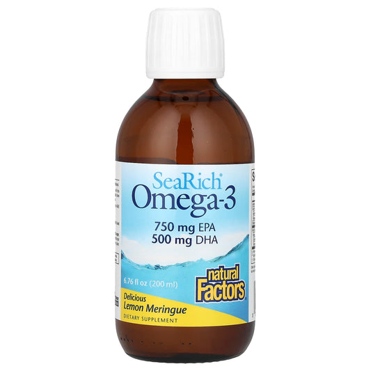 Natural Factors, SeaRich Omega-3, Delicious Lemon Meringue, 6.76 fl oz (200 ml) - Image 1
