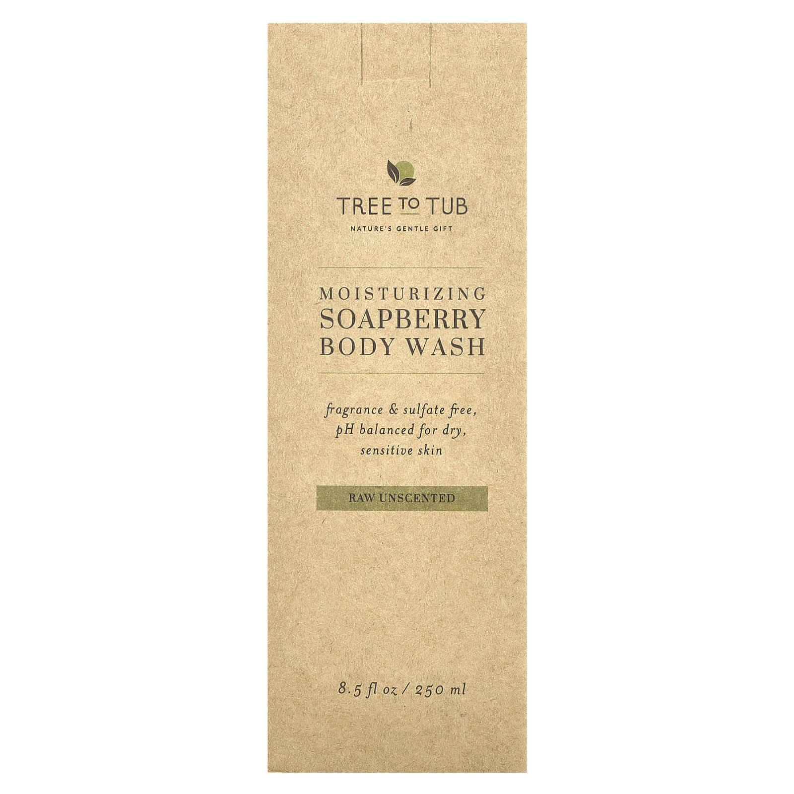 Tree To Tub, Moisturizing Soapberry Body Wash, Raw Unscented , 8.5 fl oz (250 ml) - Image 2