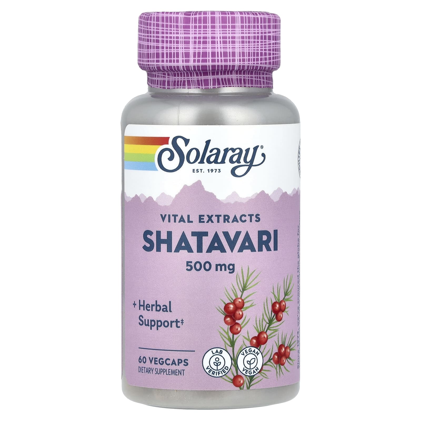 Solaray, Vital Extracts, Shatavari, 500 mg, 60 VegCaps - Image 1