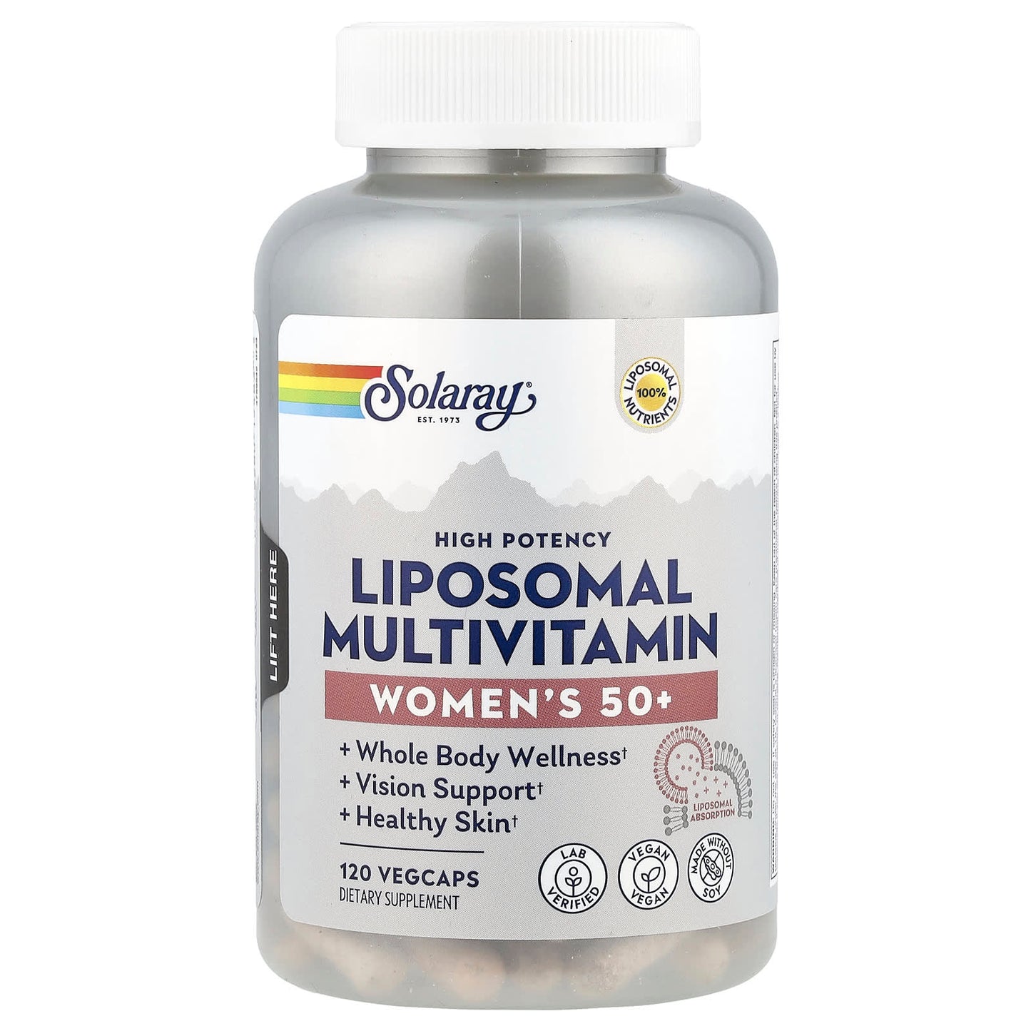 Solaray, High Potency Liposomal Multivitamin, Women's 50+, 120 VegCaps - Image 1
