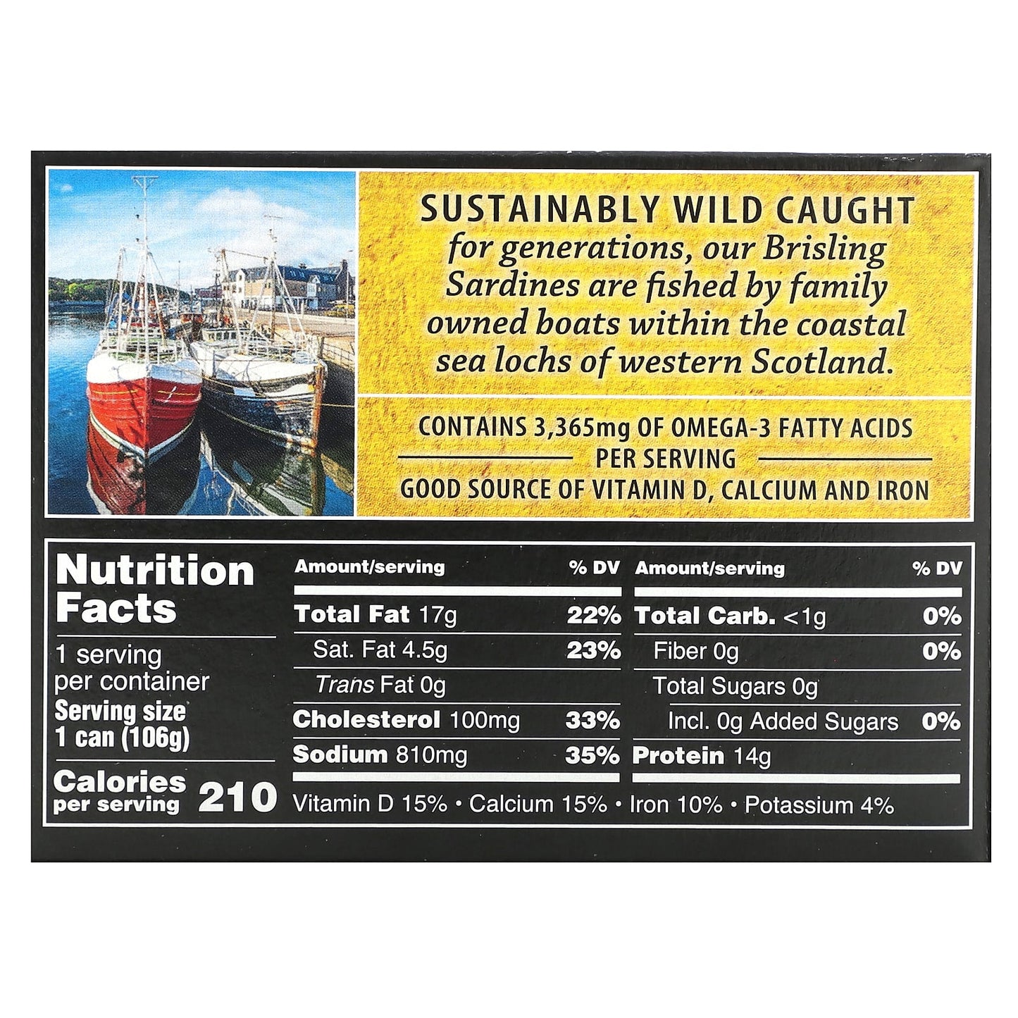 Wild-Caught Brisling Sardines in Mustard by Crown Prince Natural - 3.75 oz (106g) - Image 2
