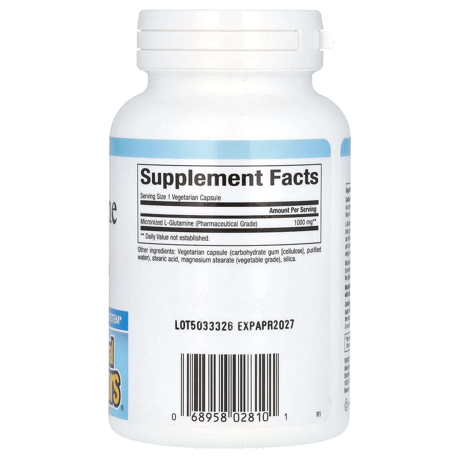Natural Factors, Micronized L-Glutamine, 1,000 mg, 90 Vegetarian Capsules - Image 2