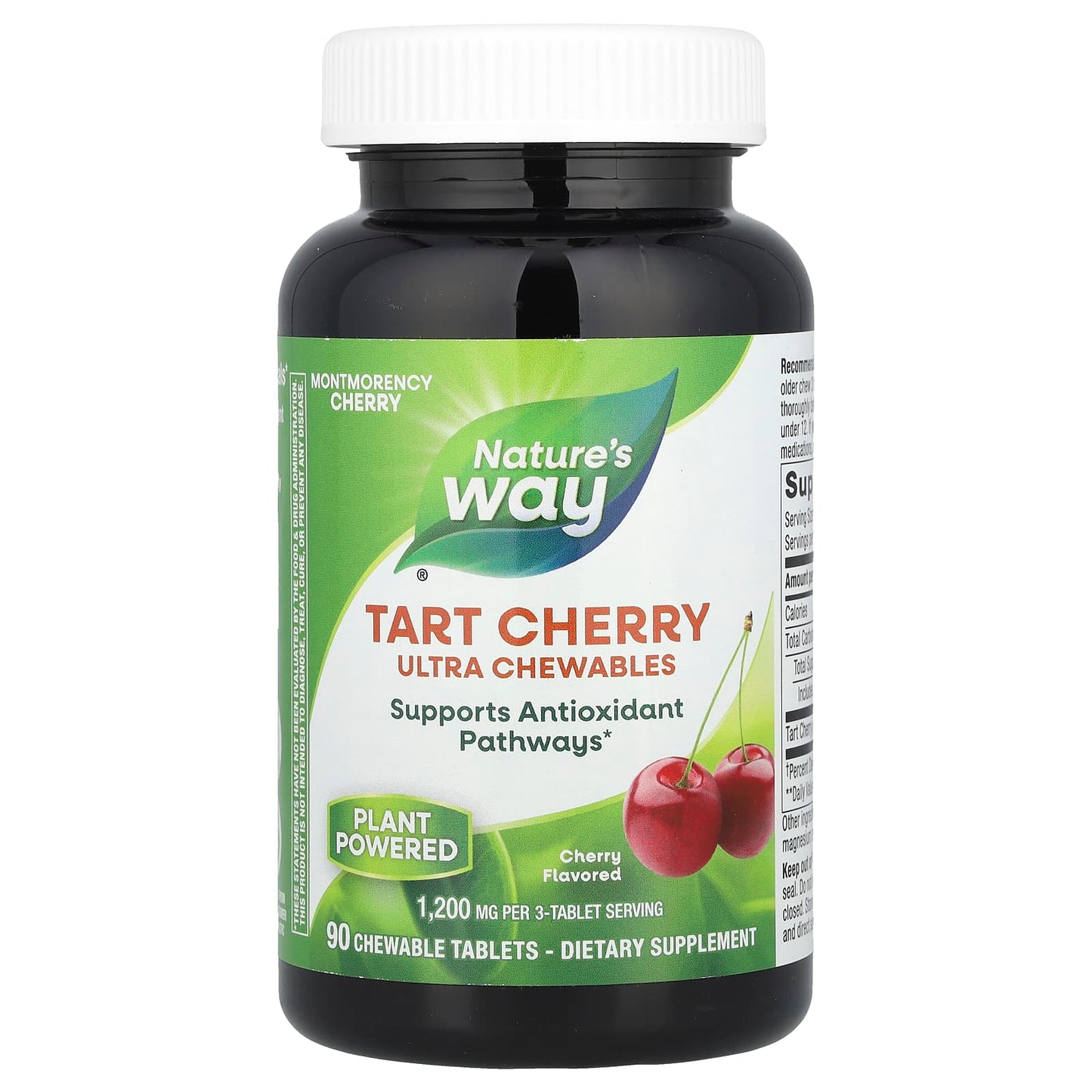 Nature's Way, Tart Cherry, Ultra Chewables, Cherry, 90 Chewable Tablets (400 mg per Tablet) - Image 1