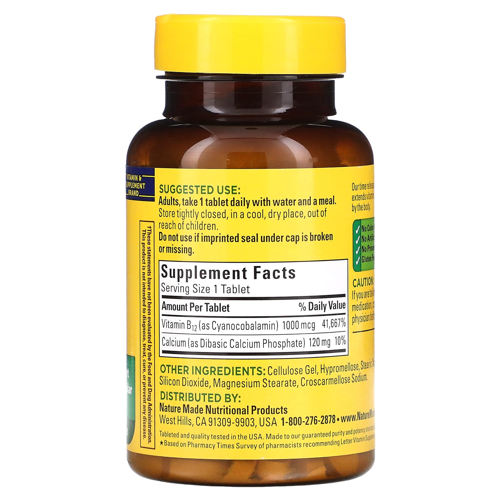 Nature Made, B12, Time Release, 1,000 mcg, 160 Tablets - Image 2
