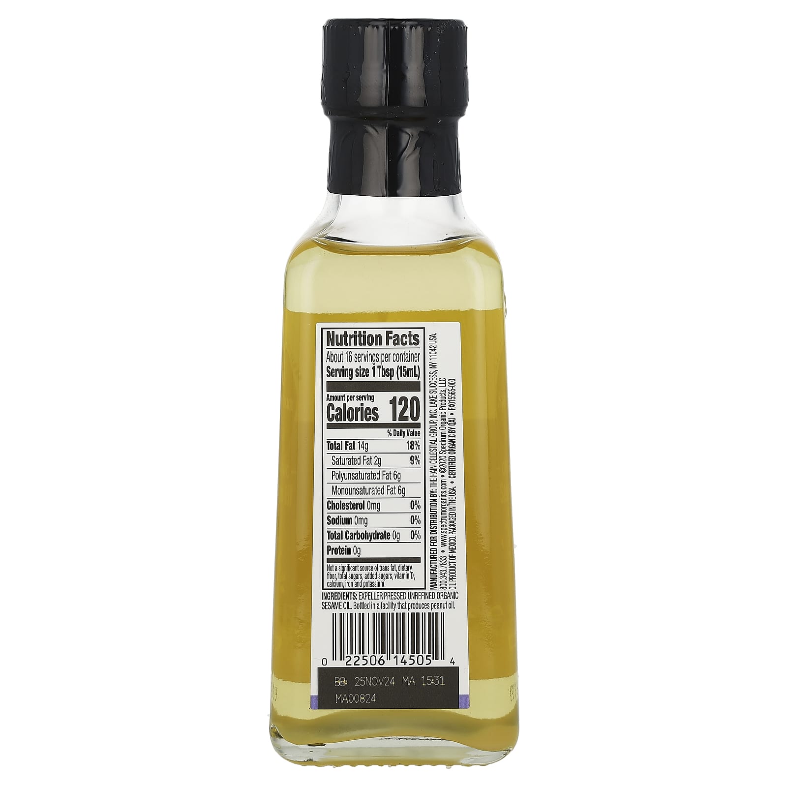 Spectrum Culinary, Organic Sesame Oil, Unrefined , 8 fl oz (236 ml) - Image 2