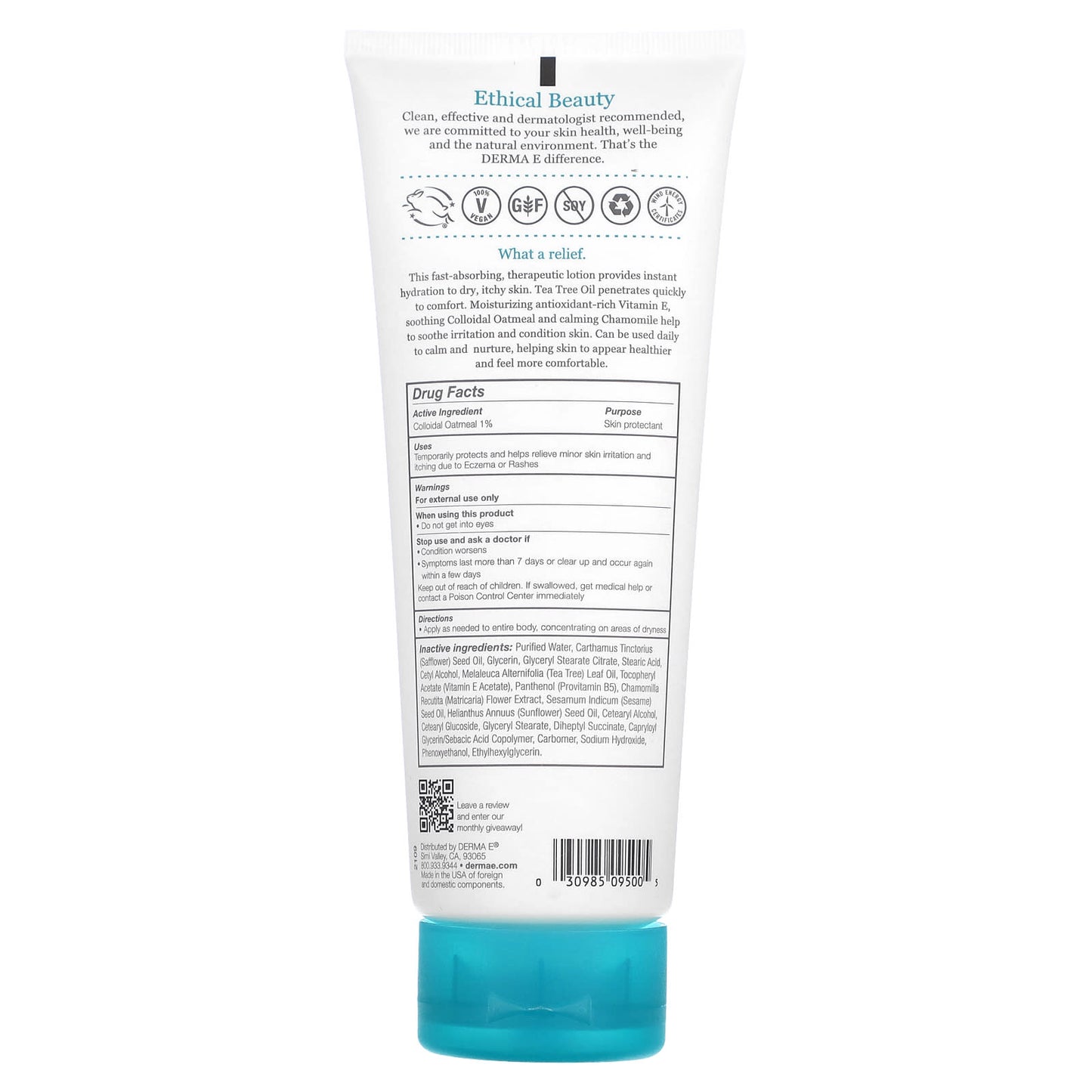 Fast-Acting Itch Relief Lotion for Dry, Itchy Skin by Derma E - Image 2