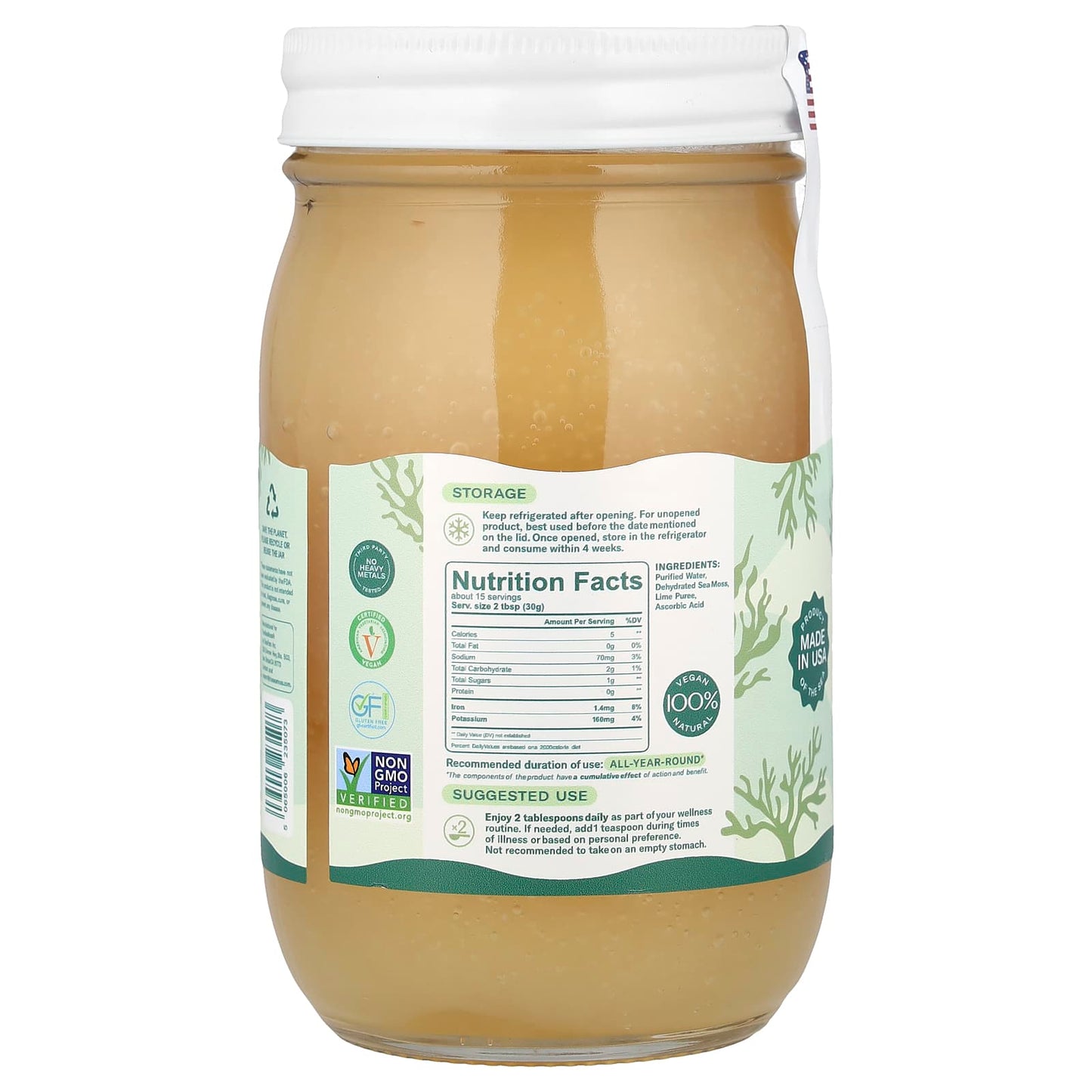 True Sea Moss, Natural Superfood, From The Sea, Wildcrafted, 16 fl oz (473 ml) - Image 2