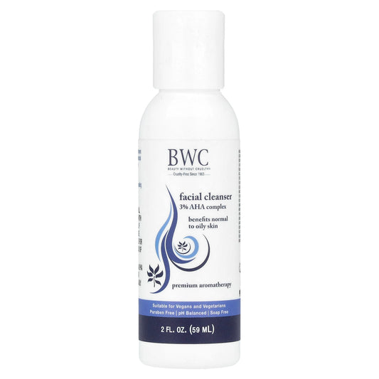 Beauty Without Cruelty, Facial Cleanser, 3% AHA Complex, 2 fl oz (59 ml)