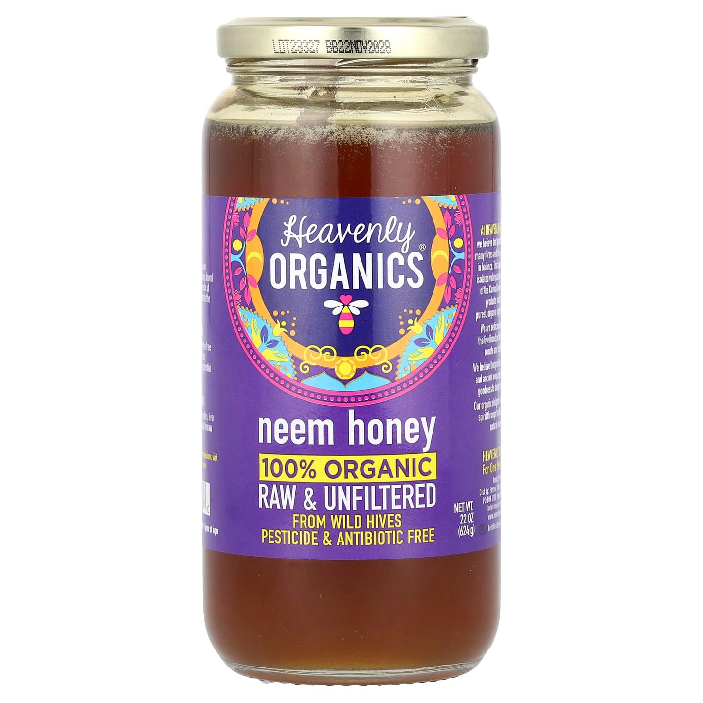 Heavenly Organics USDA Organic Neem Honey, 22 oz (624 g) - Image 1