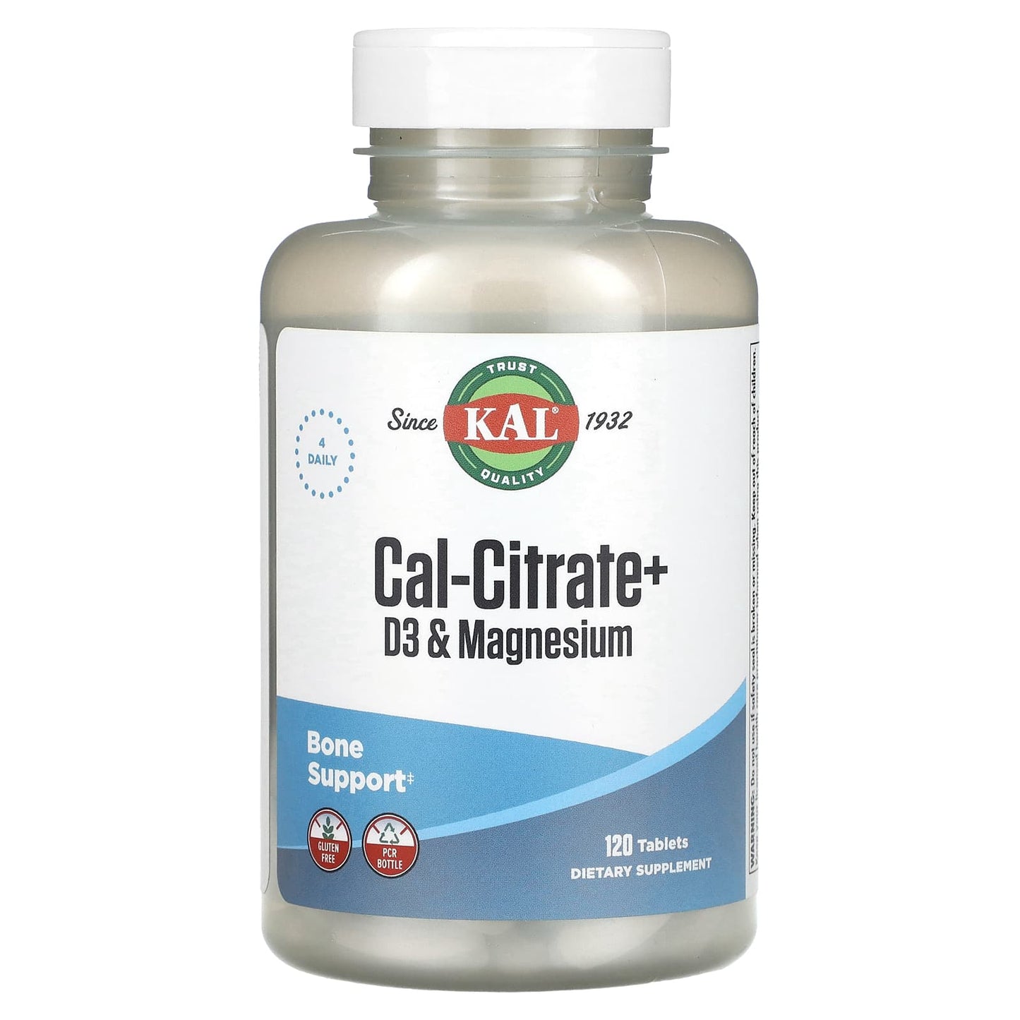 Support Healthy Bones with KAL Cal-Citrate+ D3 & Magnesium, 120 Tablets - Image 1