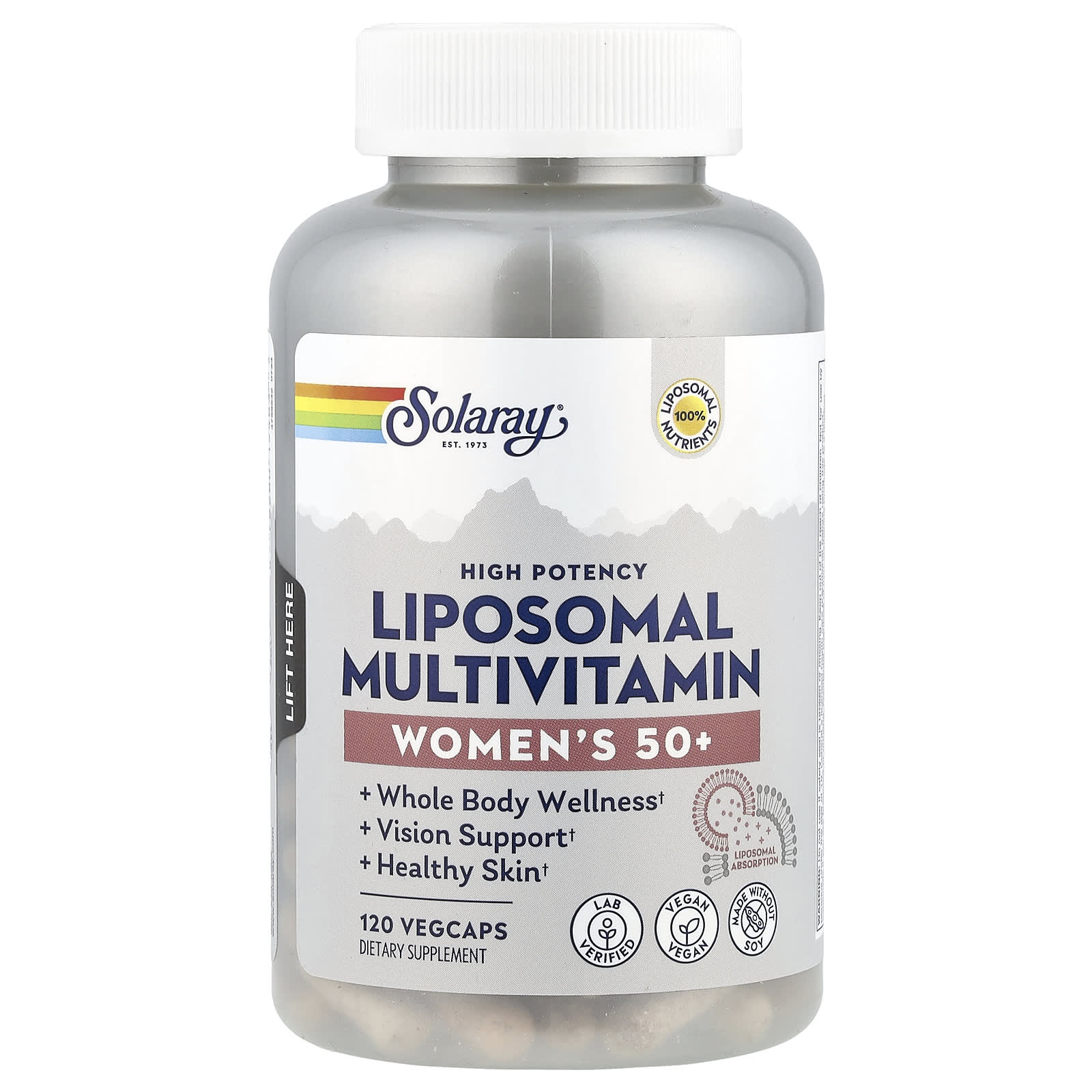 Solaray, High Potency Liposomal Multivitamin, Women's 50+, 120 VegCaps - Image 1