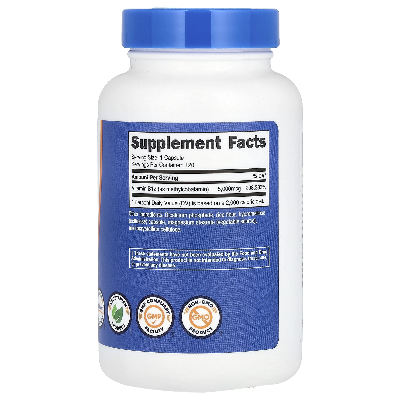 Nutricost, Vitamin B12, 5,000 mcg, 120 Capsules