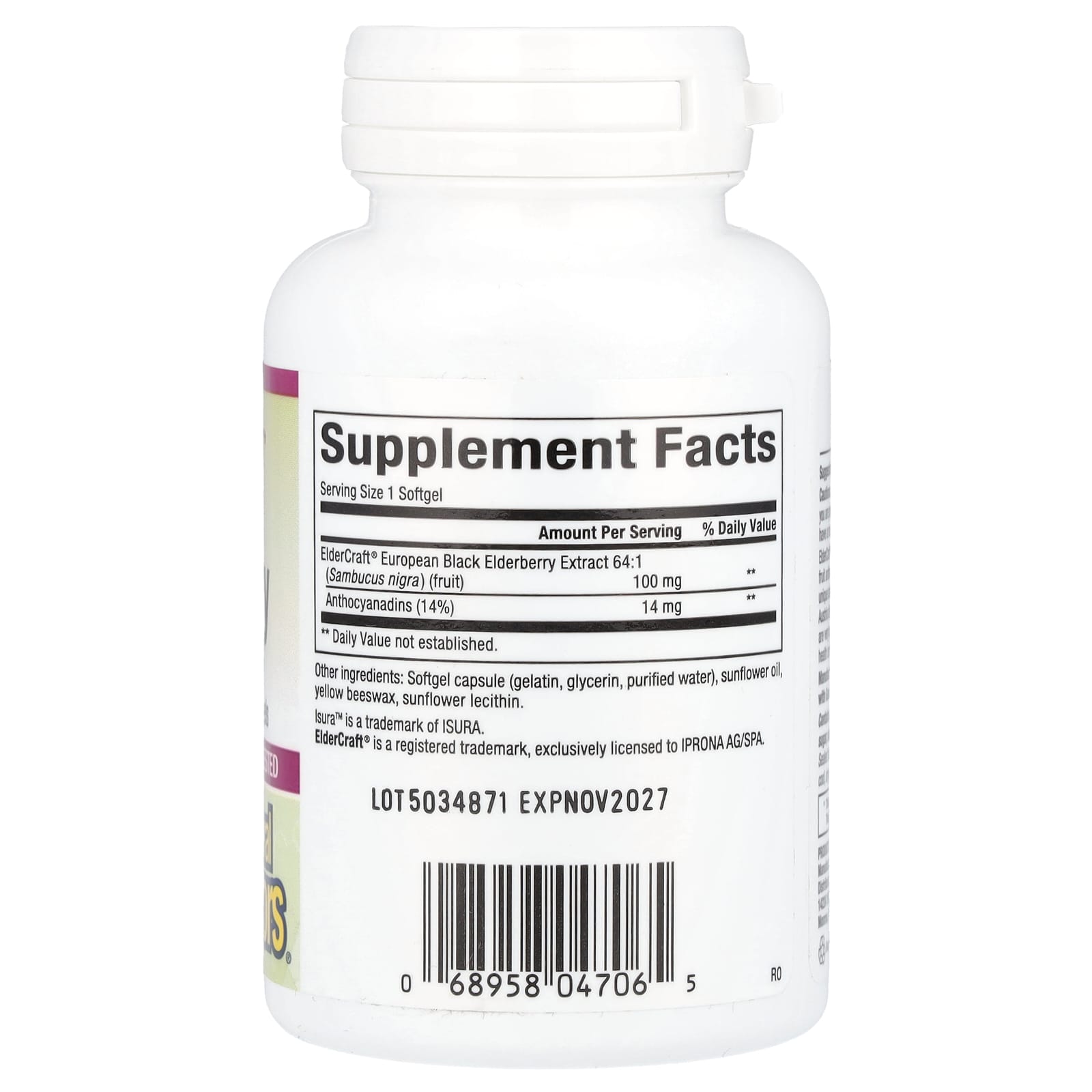 Natural Factors, Black Elderberry, 100 mg, 60 Fast-Acting Softgels - Image 2