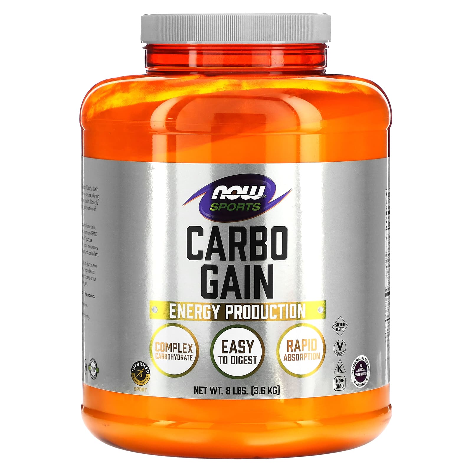 NOW Foods, Sports, Carbo Gain, 8 lbs (3.6 kg) - Image 1