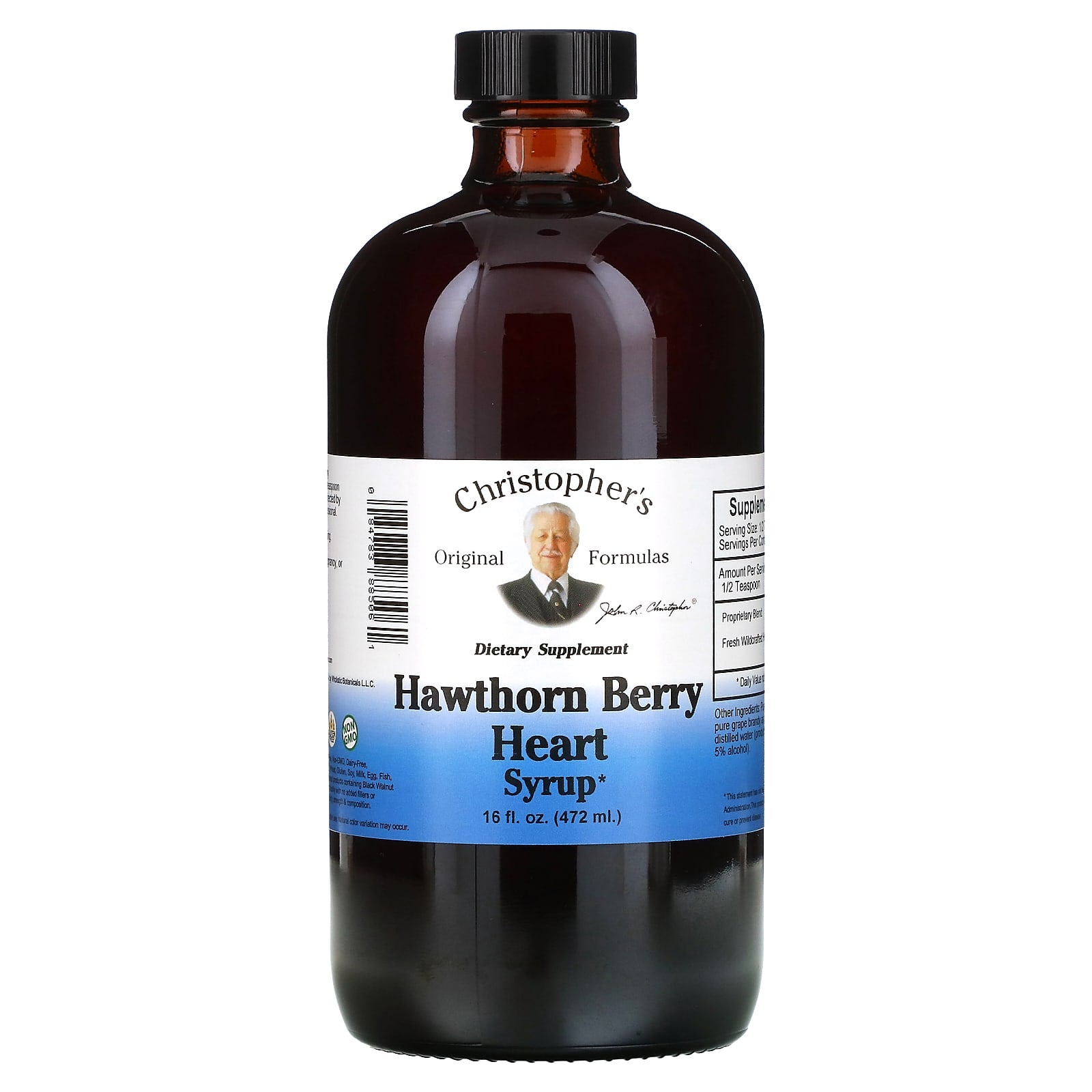 Hawthorn Berry Heart Syrup for Cardiovascular Support by Christopher's Original Formulas - Image 1