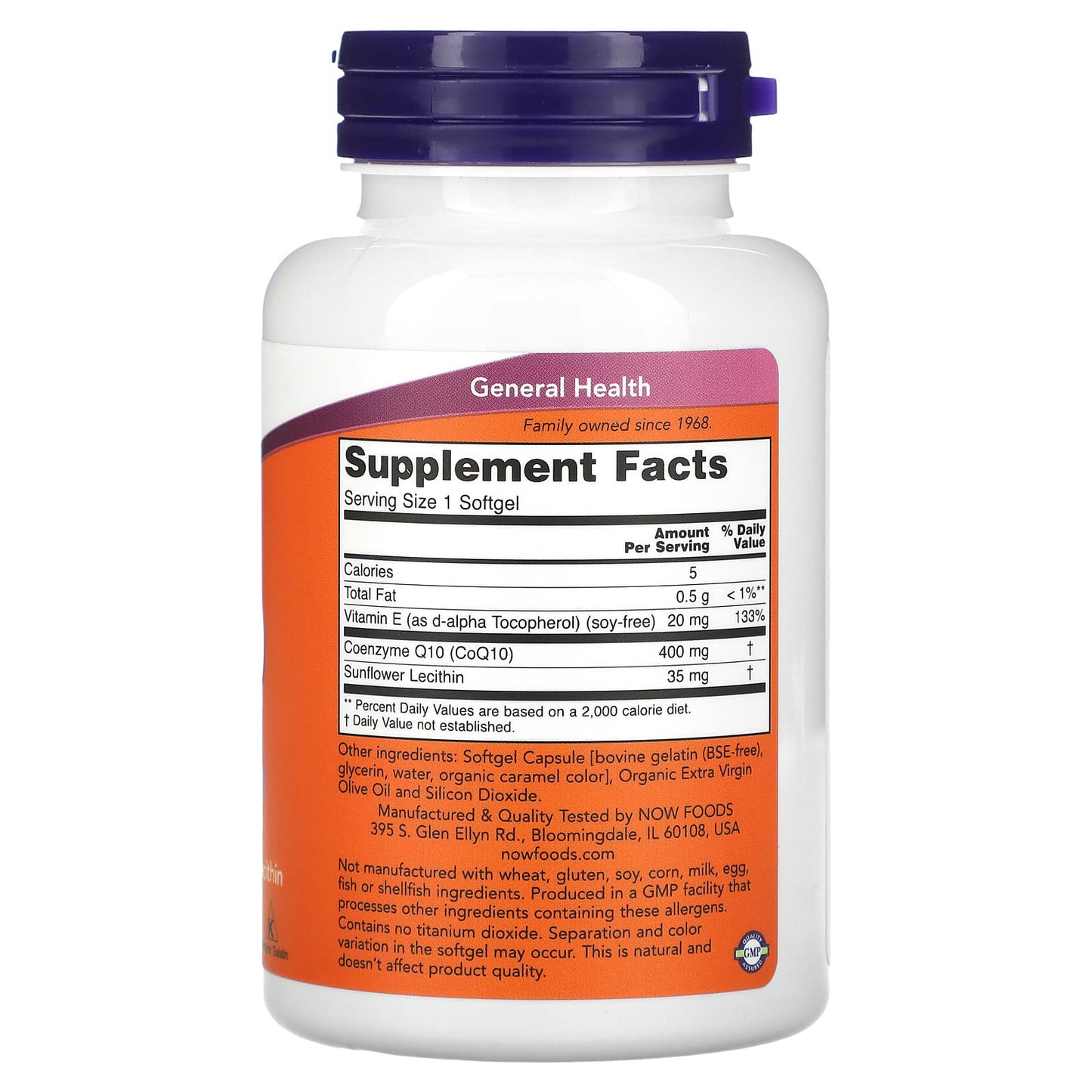 NOW Foods, CoQ10, 400 mg, 60 Softgels - Image 2