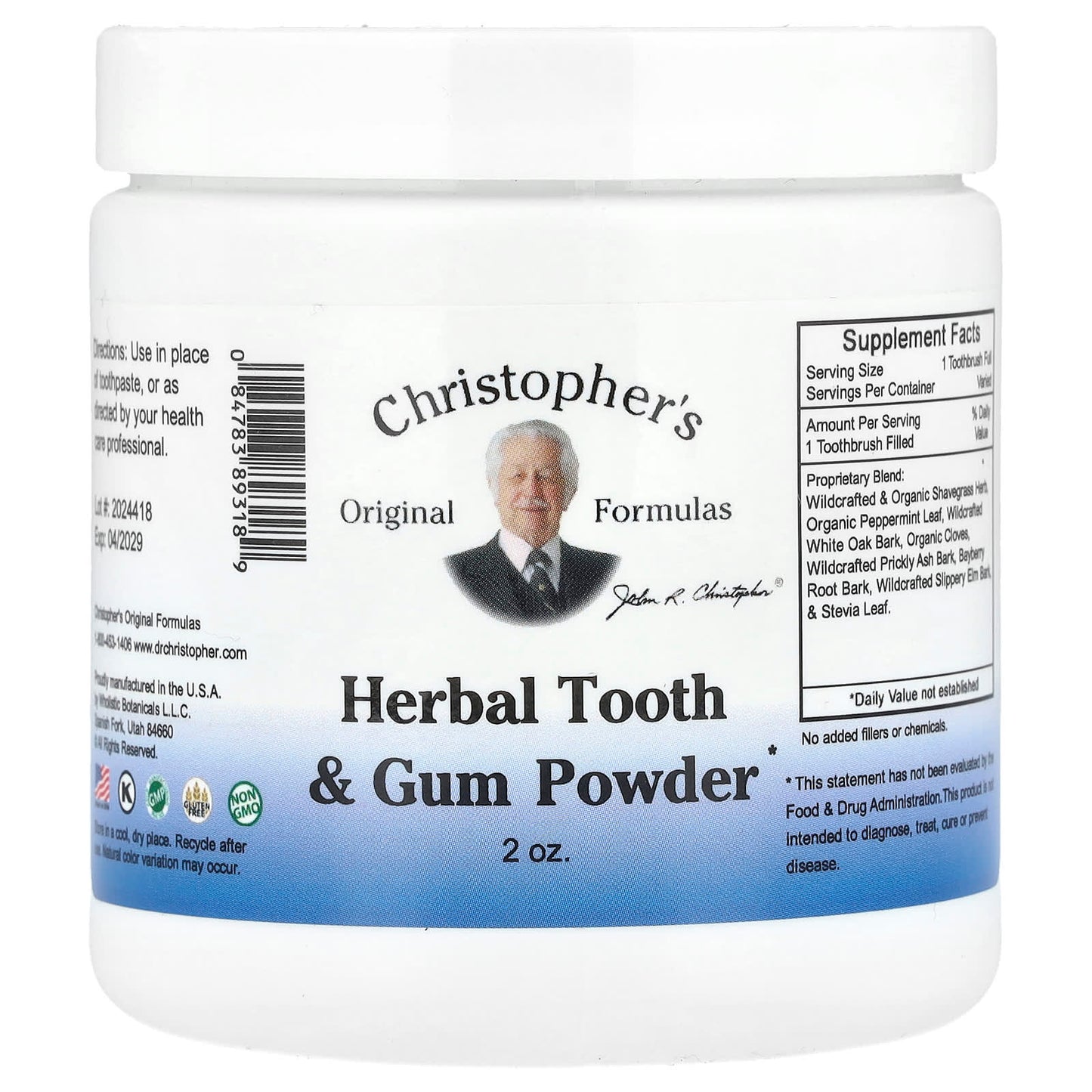 Herbal Tooth & Gum Powder by Christopher's Original Formulas - 2 oz. - Image 1