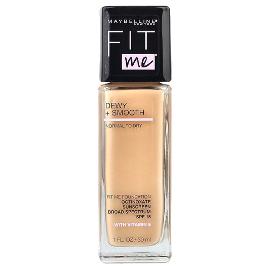 Maybelline, Fit Me®, Dewy + Smooth Foundation, 125 Nude Beige, 1 fl oz (30 ml) - Image 1