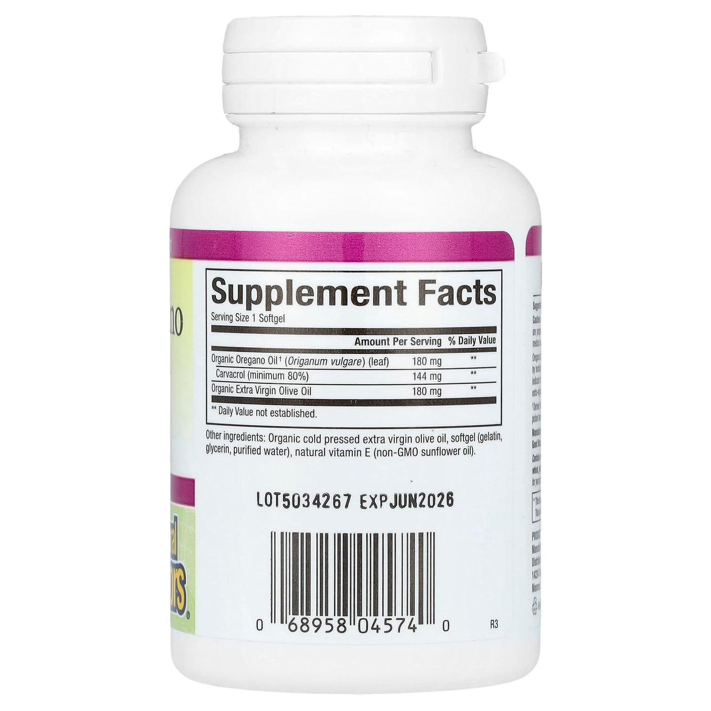 Natural Factors, Oil Of Oregano, 180 mg, 60 Softgels - Image 2