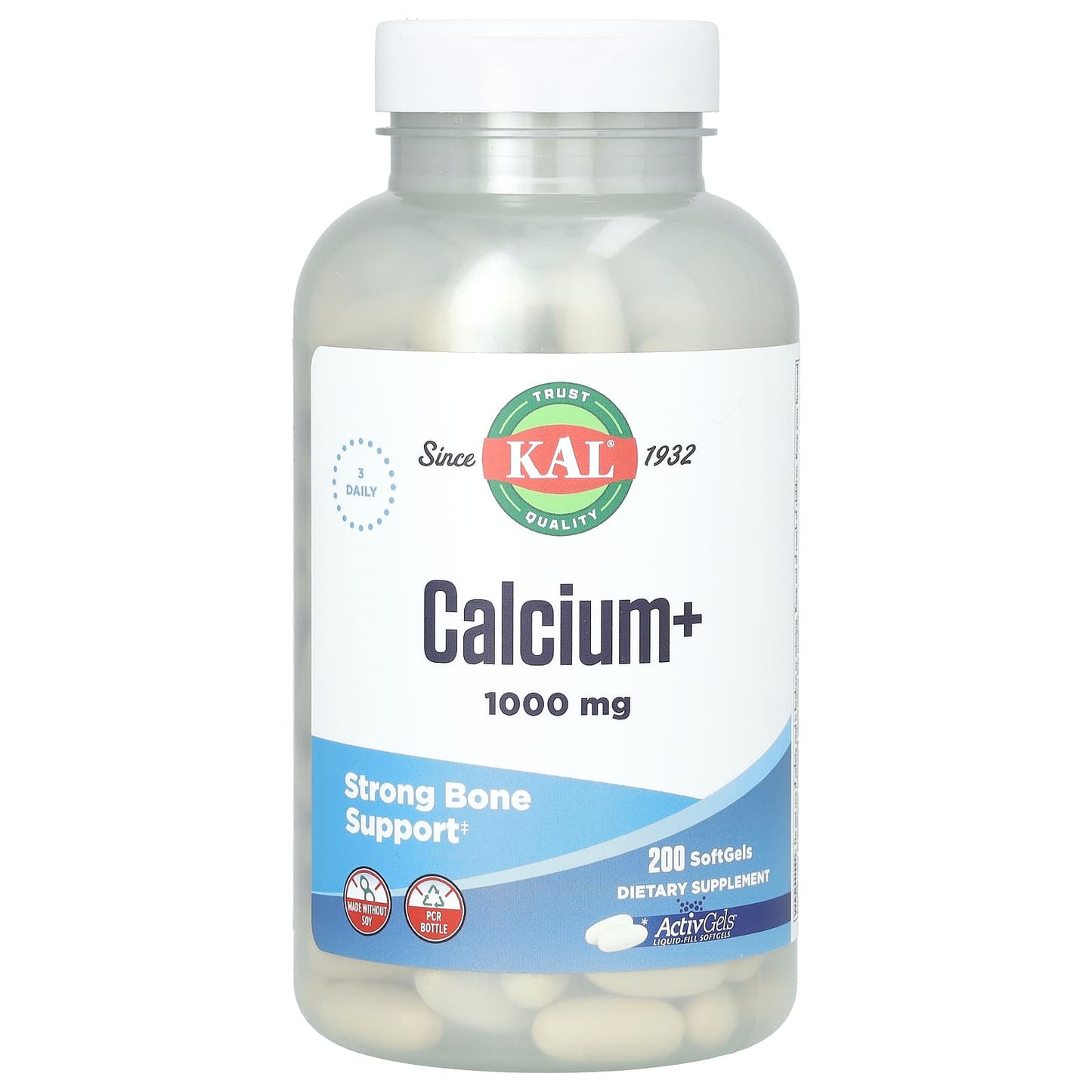 KAL Calcium+ 200 Softgels for Strong Bones - Image 1