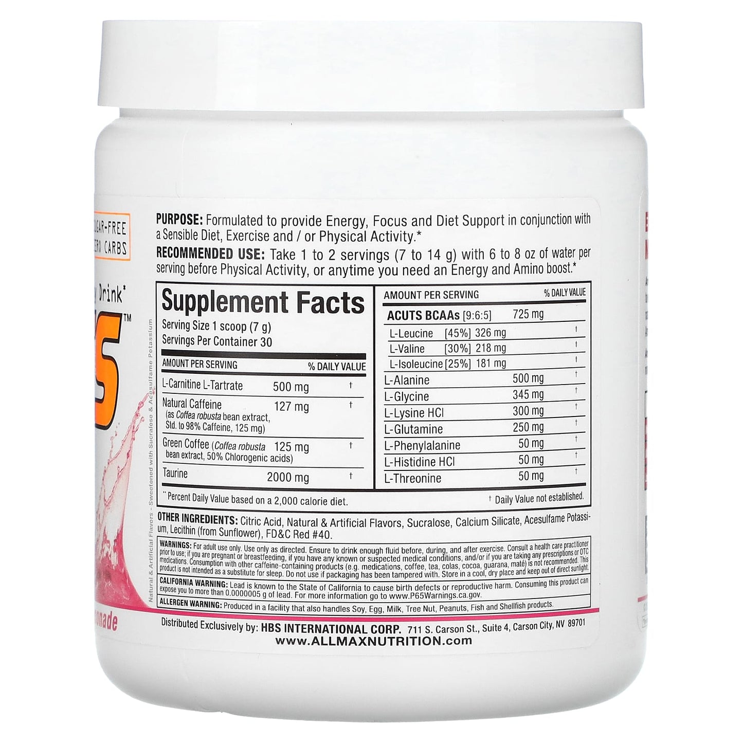 <strong>ALLMAX AminoCuts Energy Drink</strong> | Sugar-Free & Gluten Free - Image 2