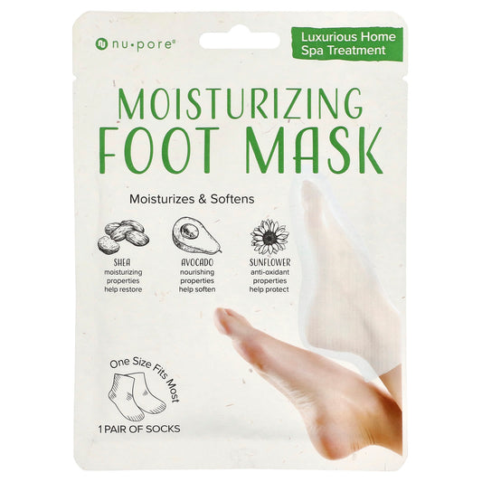 Nu-Pore, Moisturizing Foot Mask, One Size Fits Most, 1 Pair - Image 1