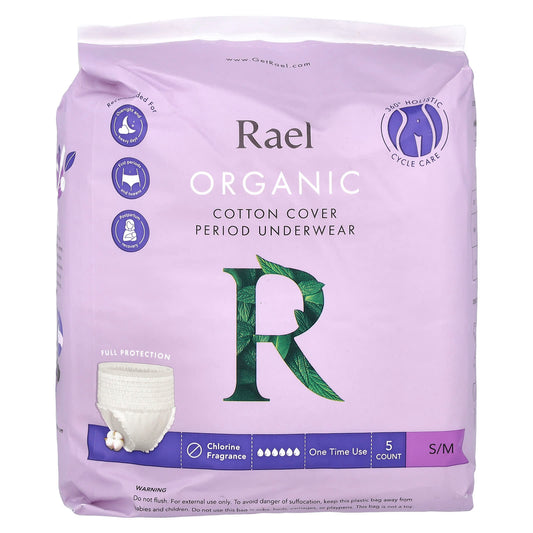 Rael, Organic Cotton Cover Period Underwear, S/M, 5 Count - Image 1