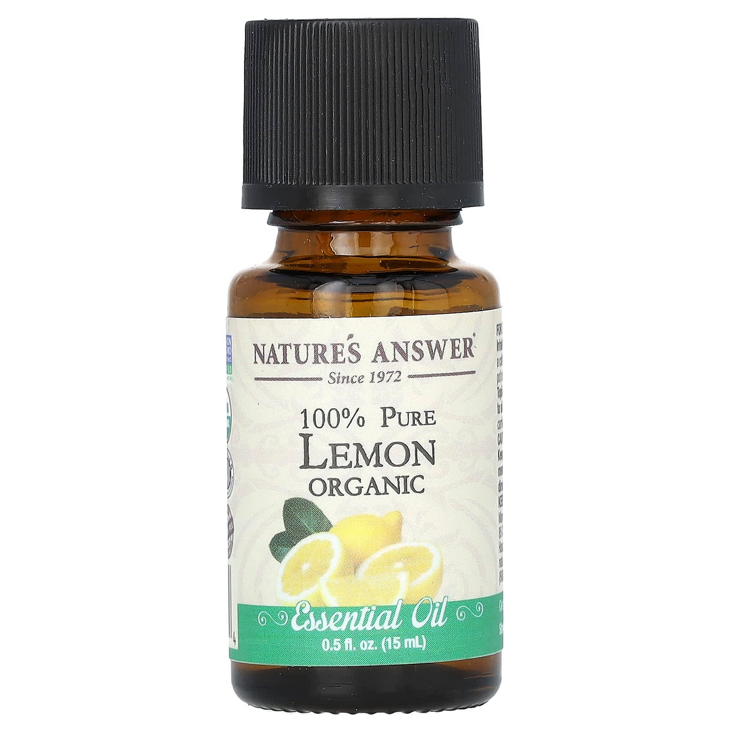 Nature's Answer, 100% Pure Organic Essential Oil, Lemon, 0.5 fl oz (15 ml) - Image 1