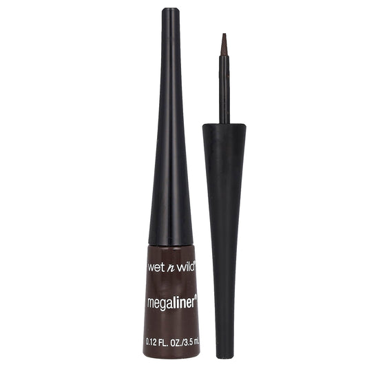 wet n wild, MegaLiner, Liquid Eyeliner, 872A Dark Brown, 0.12 fl oz (3.5 ml) - Image 1