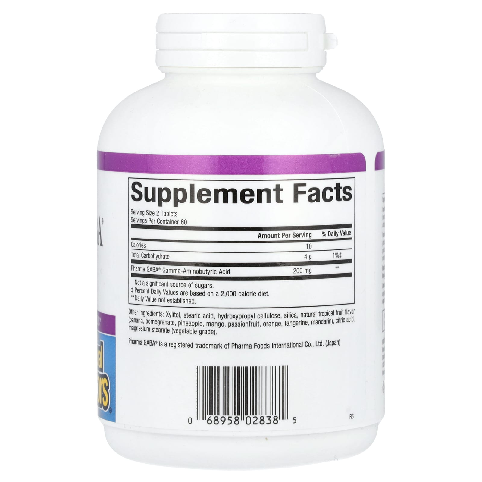 Natural Factors, Stress-Relax®, Pharma GABA®, 100 mg, 120 Chewable Tablets - Image 2